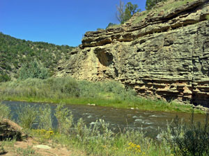 A view of the Pecos River along private waters