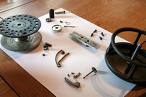 fly reel disassembled